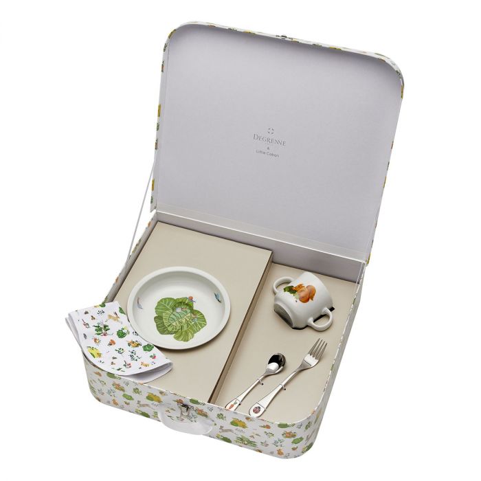 media image for Friends of the Vegetable Garden Suitcase with 5 Piece Tableware Set by Degrenne Paris 224