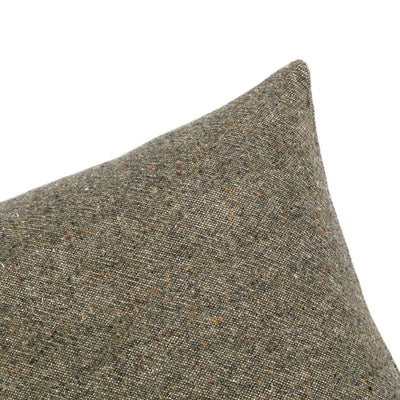 product image for Stonewash Hasselt Olive Green Linen Pillow 24
