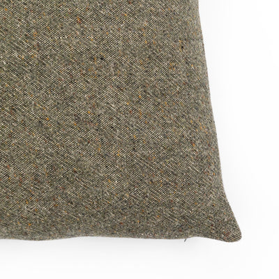 product image for Stonewash Hasselt Olive Green Linen Pillow 58