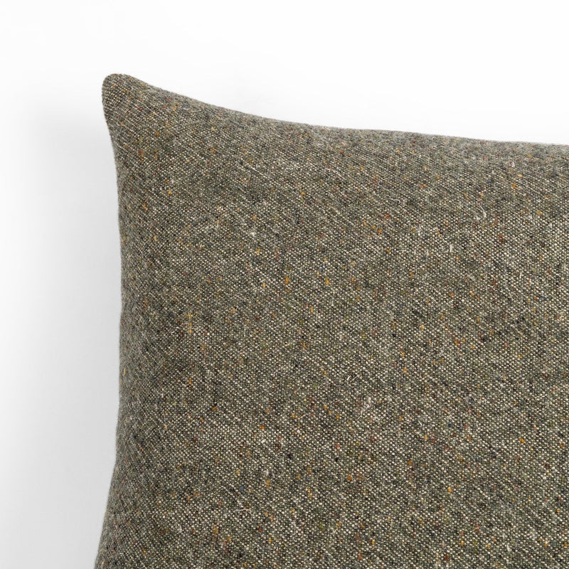 media image for Stonewash Hasselt Olive Green Linen Pillow 243