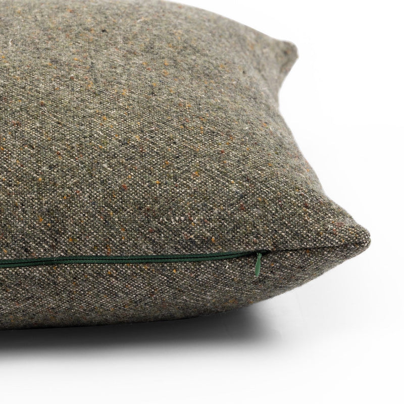 media image for Stonewash Hasselt Olive Green Linen Pillow 264