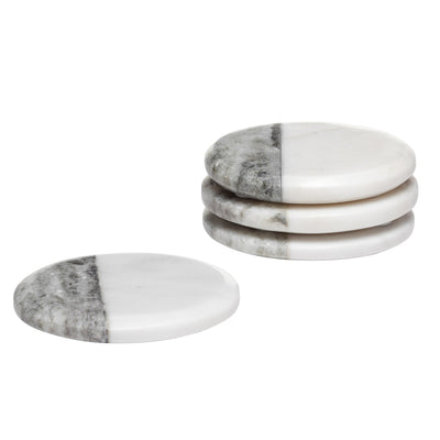 product image of two tone marble coasters 4 piece set various styles 1 515