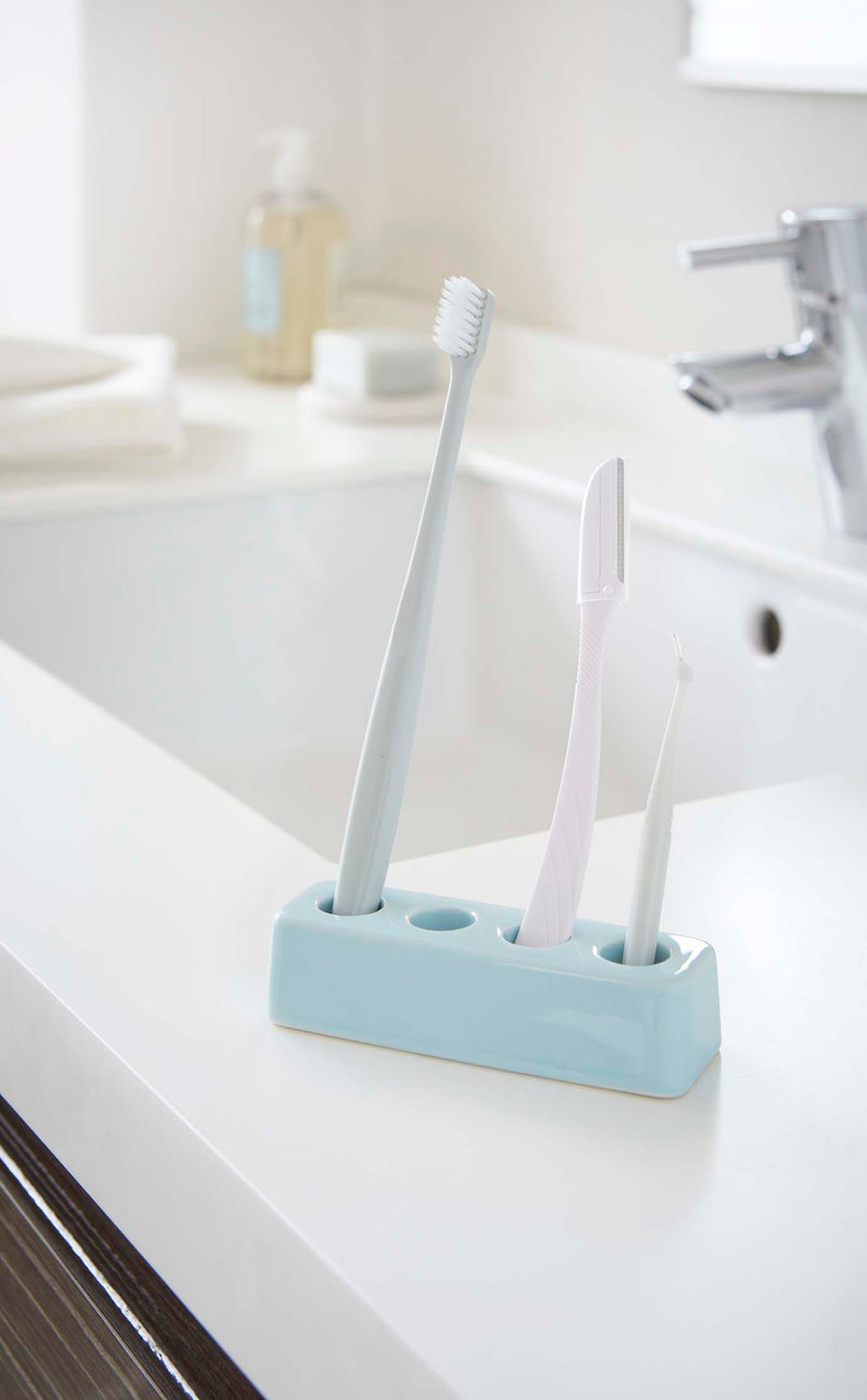 media image for Plain Rectangular Ceramic Toothbrush Stand by Yamazaki 231