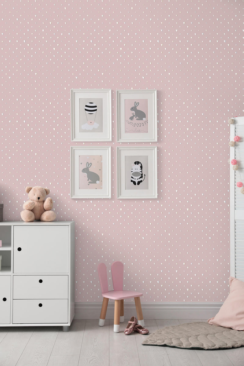media image for Hearts Rose Wallpaper from the Great Kids Collection by Galerie Wallcoverings 281