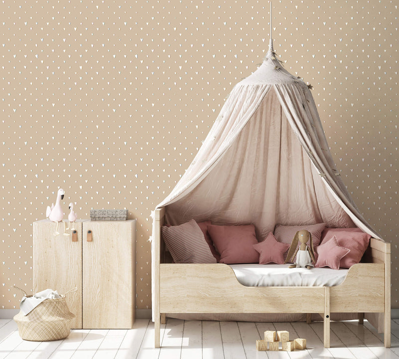 media image for Hearts Beige Wallpaper from the Great Kids Collection by Galerie Wallcoverings 22