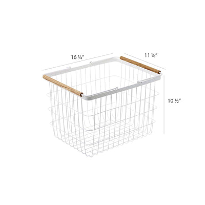 product image for Tosca Wire Laundry Basket - White Steel - Medium by Yamazaki 0