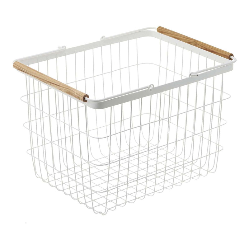 media image for Tosca Wire Laundry Basket - White Steel - Medium by Yamazaki 257