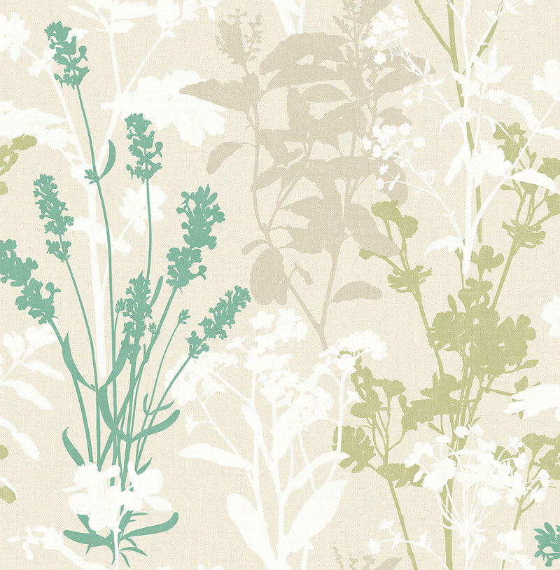 media image for Santa Lucia Green Wild Flowers Wallpaper from the Nature by Advantage Collection by Brewster Home Fashions 227