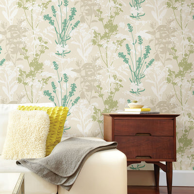 product image for Santa Lucia Green Wild Flowers Wallpaper from the Nature by Advantage Collection by Brewster Home Fashions 67
