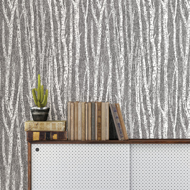 media image for Toyon Black Birch Tree Wallpaper from the Nature by Advantage Collection by Brewster Home Fashions 242