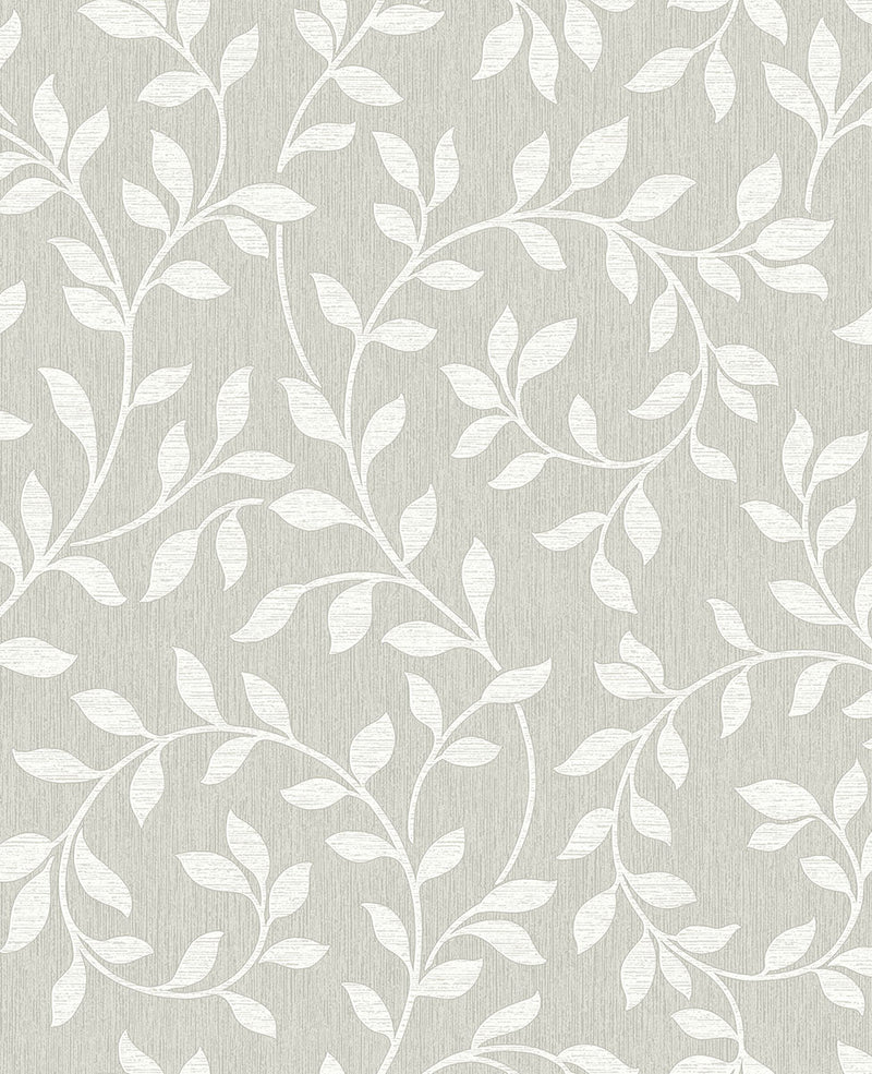 media image for Torrey Light Grey Leaf Trail Wallpaper from the Nature by Advantage Collection by Brewster Home Fashions 221