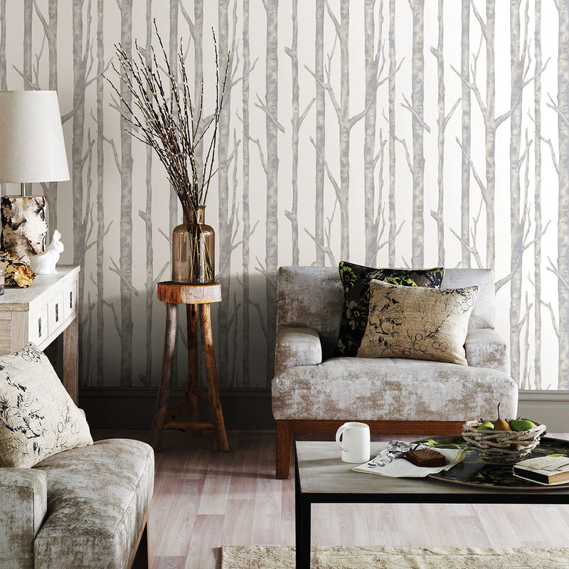 media image for Cameron Off-White Trees Wallpaper from the Nature by Advantage Collection by Brewster Home Fashions 229