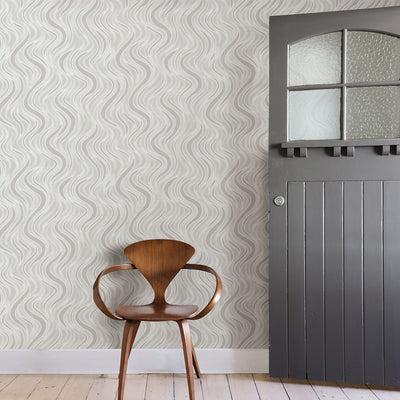 product image for Roxie Silver Wave Wallpaper from the Nature by Advantage Collection by Brewster Home Fashions 4