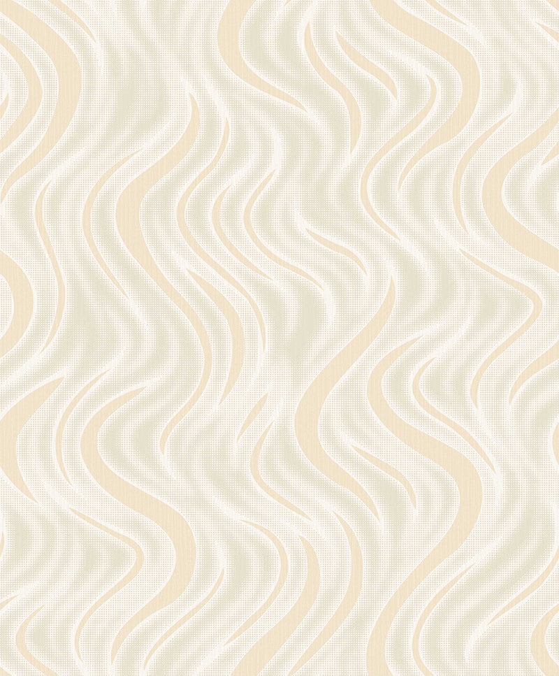 media image for Roxie Gold Wave Wallpaper from the Nature by Advantage Collection by Brewster Home Fashions 294