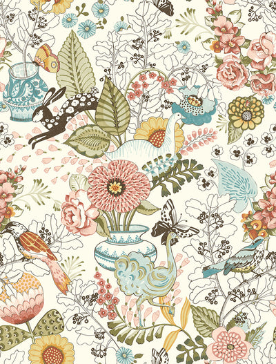 product image of Whimsy Pink Fauna Wallpaper 564