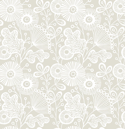 product image of Ana Taupe Floral Wallpaper 572