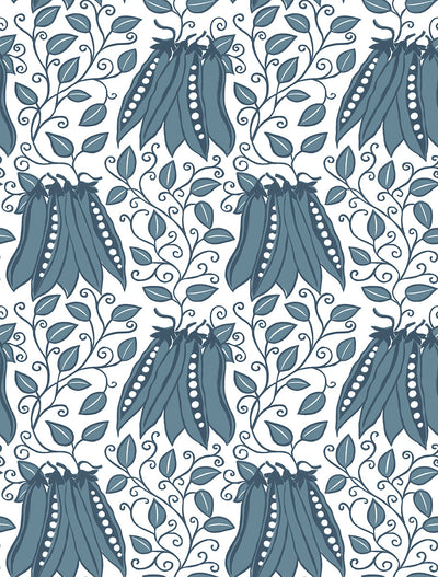product image for Peas in a Pod Teal Garden Wallpaper 89