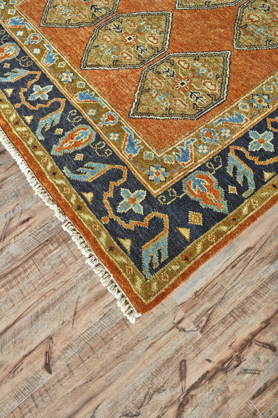 product image for Alden Hand Knotted Rust Gold Rug by BD Fine Corner Image 1 62