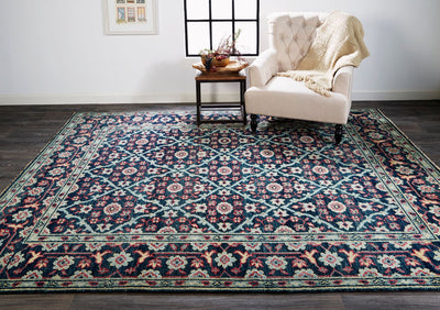 product image for Bashyr Hand Knotted Teal and Red Rug by BD Fine Roomscene Image 1 11