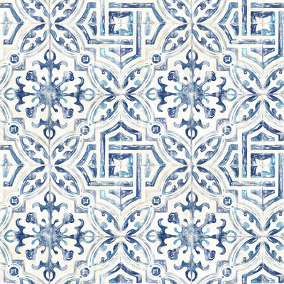 product image of Sonoma Navy Spanish Tile Wallpaper 52