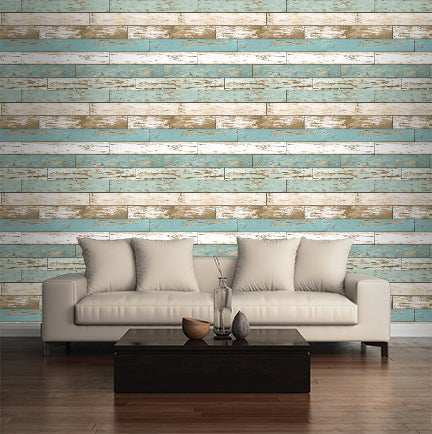 media image for Juda Blue Scrap Wood Wallpaper 259