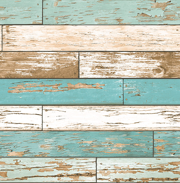 media image for Juda Blue Scrap Wood Wallpaper 265