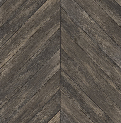 product image of Parisian Dark Brown Chevron Wood Wallpaper 588