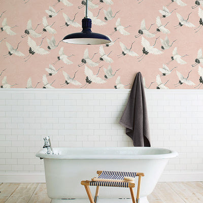 product image for Windsong Pink Bird Wallpaper 22