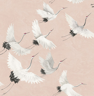 product image for Windsong Pink Bird Wallpaper 70