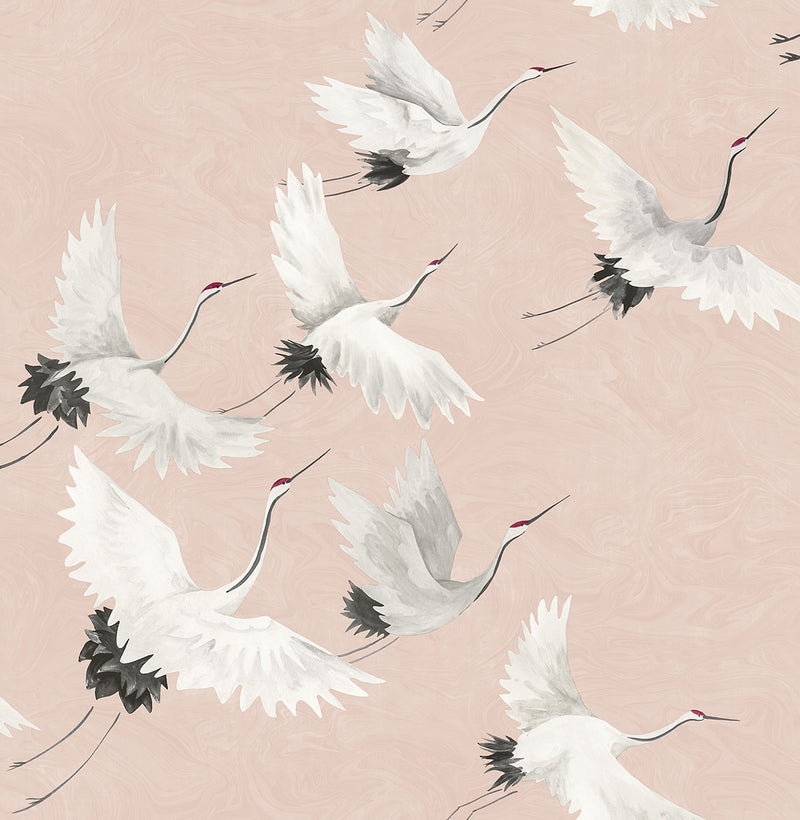 media image for Windsong Pink Bird Wallpaper 24