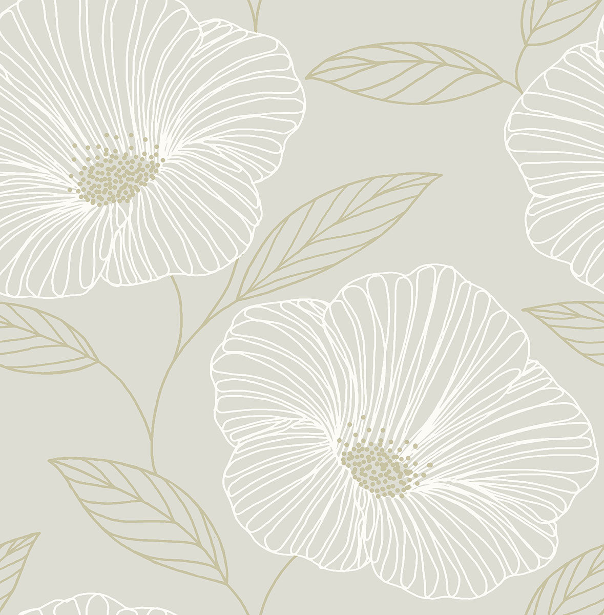 Shop Mythic Light Grey Floral Wallpaper