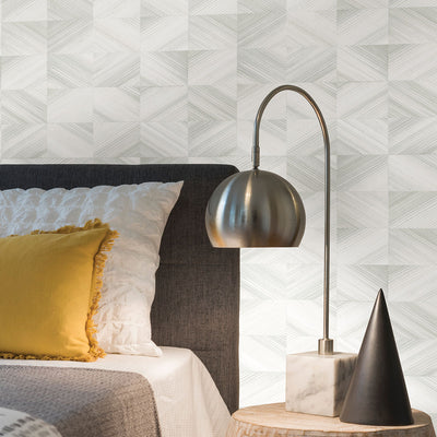 product image for Stratum Light Grey Geometric Faux Wood Wallpaper 35