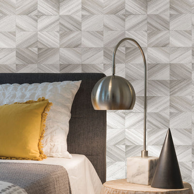 product image for Stratum Grey Geometric Faux Wood Wallpaper 33