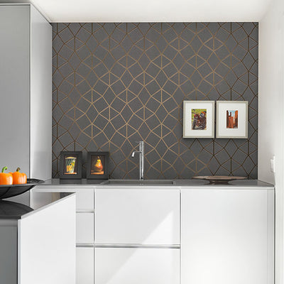 product image for Albion Taupe Geometric Wallpaper 6