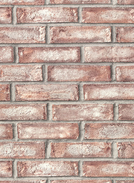 media image for Appleton Maroon Faux Weathered Brick Wallpaper from the Main Street Collection by Brewster 284