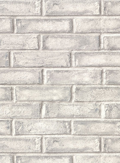 product image of Appleton Grey Faux Weathered Brick Wallpaper from the Main Street Collection by Brewster 550