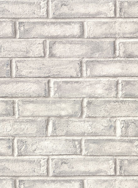 media image for Appleton Grey Faux Weathered Brick Wallpaper from the Main Street Collection by Brewster 253