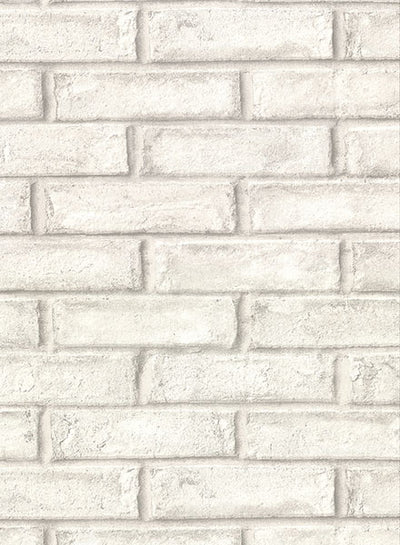product image of Appleton Off-White Faux Weathered Brick Wallpaper from the Main Street Collection by Brewster 546