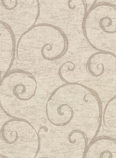 product image of Newbury Taupe Geometric Faux Plaster Wallpaper from the Main Street Collection by Brewster 593