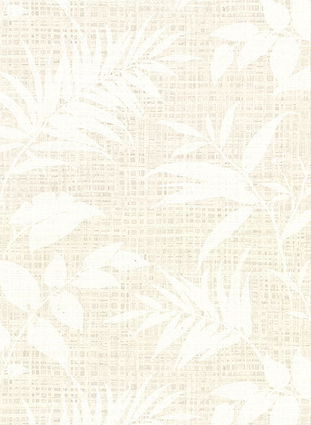 media image for Chandler White Botanical Faux Grasscloth Wallpaper from the Main Street Collection by Brewster 251