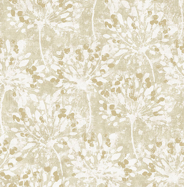 media image for Dori Gold Painterly Floral Wallpaper 299