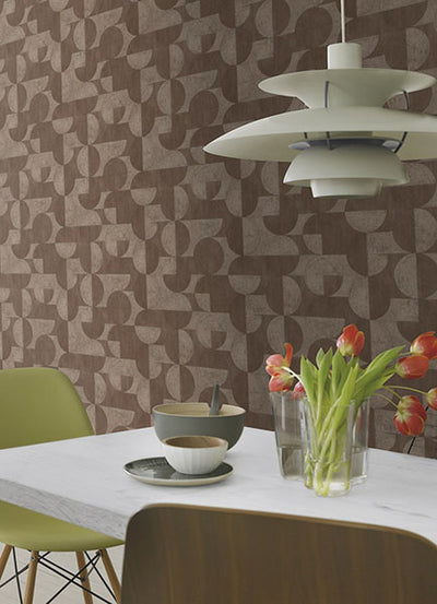 product image for Barcelo Brown Circles Wallpaper 9