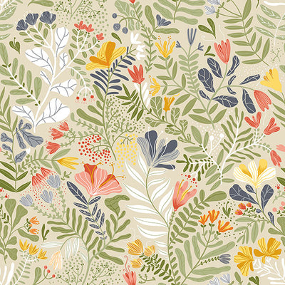 product image for Brittsommar Green Woodland Floral Wallpaper 61