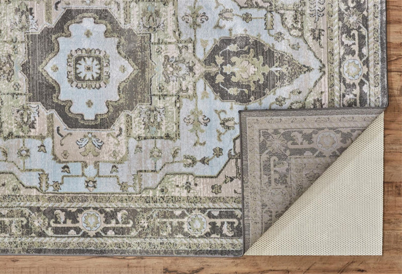 media image for Alessandria Gray and Blue Rug by BD Fine Fold Image 1 286