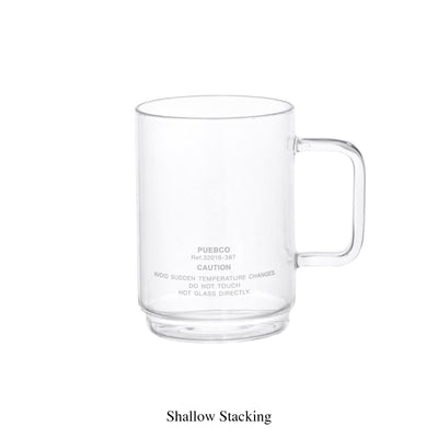 product image for borosilicate glass mug deep stacking design by puebco 6 52