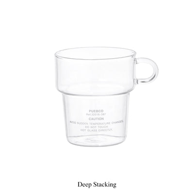 product image for borosilicate glass mug deep stacking design by puebco 12 61