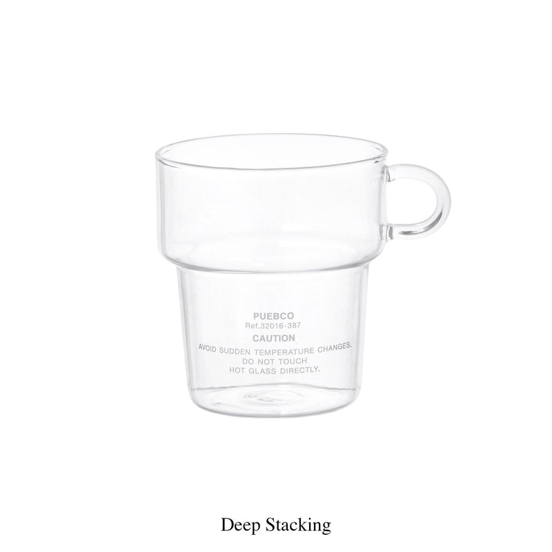 media image for borosilicate glass mug deep stacking design by puebco 12 252