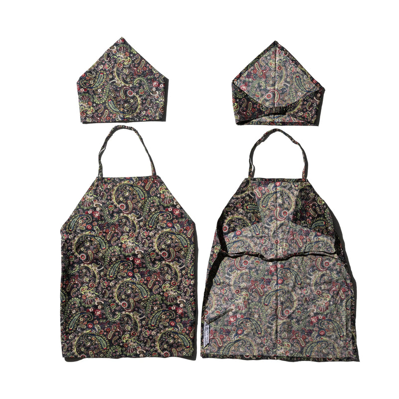 media image for Hand Printed Kids Apron With Kerchief / Paisley By Puebco 302973 4 254