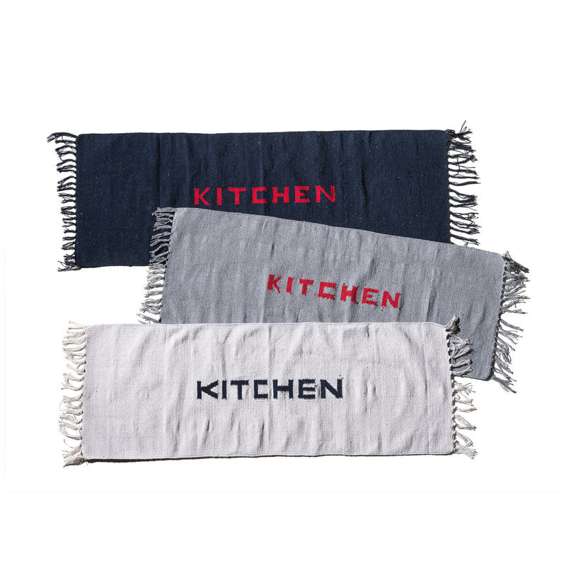 media image for Handloomed Recycle Yarn Kitchen Mat By Puebco 303130 2 280