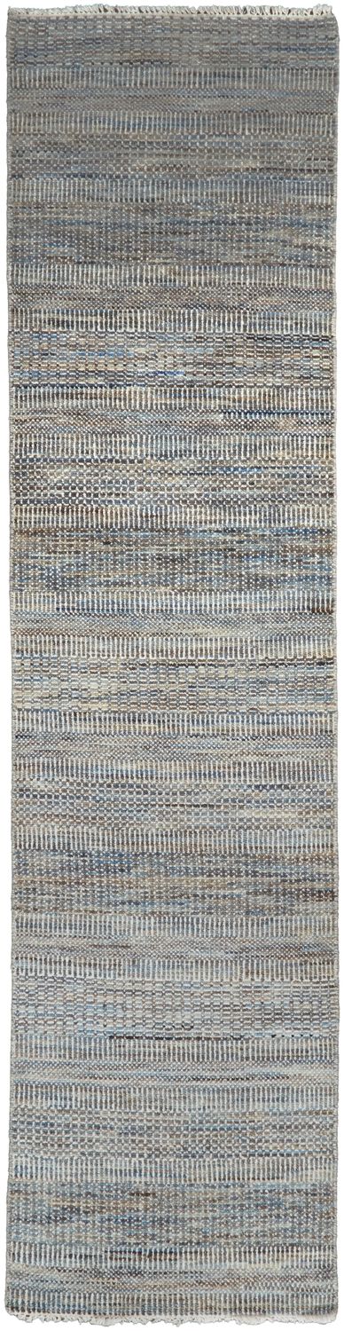 product image for Caldecott Hand Knotted Warm Gray and Bright Blue Rug by BD Fine Flatshot Image 1 17